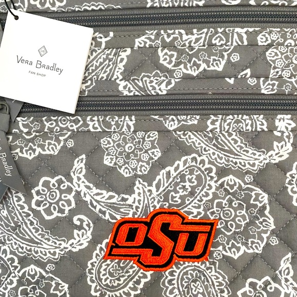 ❤️AMAZING DEAL❤️ Oklahoma State Vera Bradley Triple Zip Hipster Crossbody NWT - Picture 5 of 10